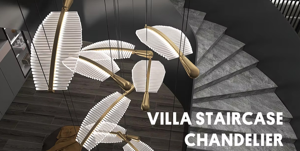 唯意灯饰 | 水晶吊灯：别墅挑空水晶吊灯